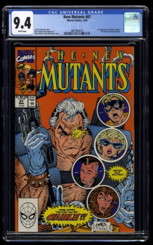 New Mutants #87 CGC NM 9.4 White Pages 1st Cable!