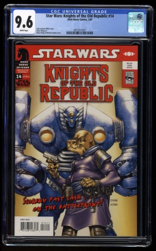 Star Wars: Knights of the Old Republic #14 CGC NM+ 9.6 White Pages