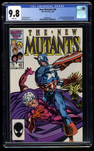 New Mutants #40 CGC NM/M 9.8 White Pages Captain America Black Knight!