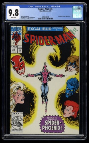 Spider-Man #25 CGC NM/M 9.8 White Pages Excalibur and Arcade Appearance!