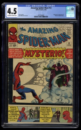 Amazing Spider-Man #13 CGC VG+ 4.5 Off White to White 1st Mysterio!