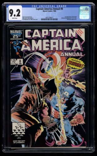 Captain America Annual #8 CGC NM- 9.2 White Pages Wolverine!