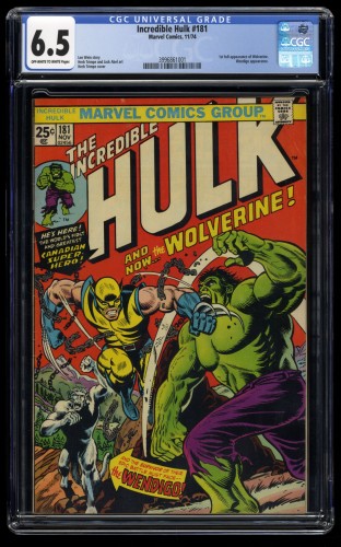 Incredible Hulk #181 CGC FN+ 6.5 Off White to White 1st Appearance Wolverine!