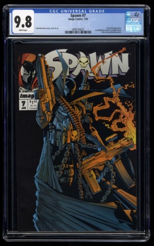 Spawn #7 CGC NM/M 9.8 White Pages 1st Published Artwork by Randy Queen!