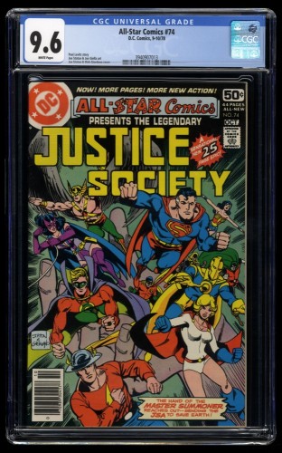 All-Star Comics #74 CGC NM+ 9.6 White Pages
