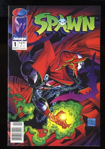 Spawn #1 VF+ 8.5 Newsstand Variant McFarlane 1st Appearance Al Simmons!