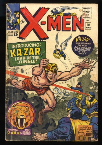 X-Men (1963) #10 GD 2.0 1st Appearance Ka-Zar!