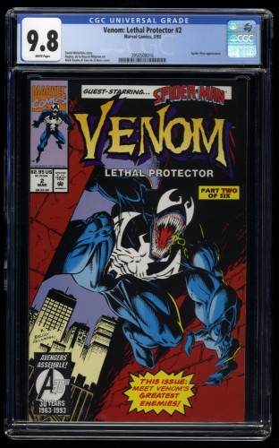 Venom: Lethal Protector #2 CGC NM/M 9.8 White Pages Spider-Man!