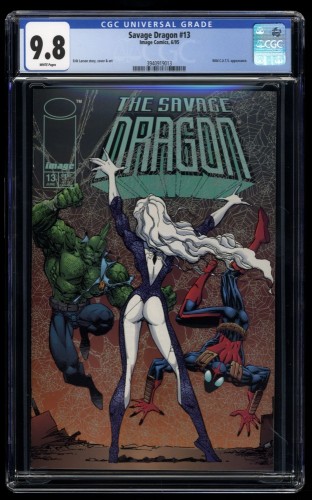 Cover Scan: Savage Dragon #13 CGC NM/M 9.8 White Pages Cover B Variant 1995 WildCATS! - Item ID #170074