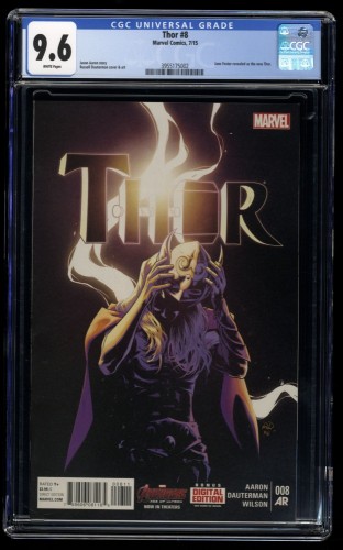 Thor #8 CGC NM+ 9.6 White Pages Jane Foster is New Thor!
