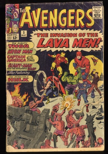 Avengers #5 Fair 1.0 Hulk and Lava Men Appearance!