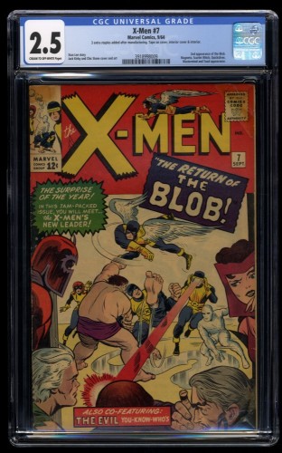 X-Men #7 CGC GD+ 2.5 Blob! Magneto Scarlet Witch Appearances!