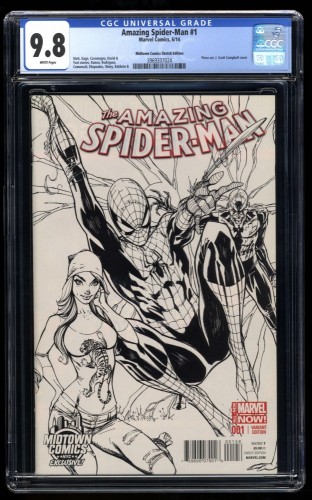 Amazing Spider-Man (2014) #1 CGC NM/M 9.8 Midtown Comics Sketch Variant