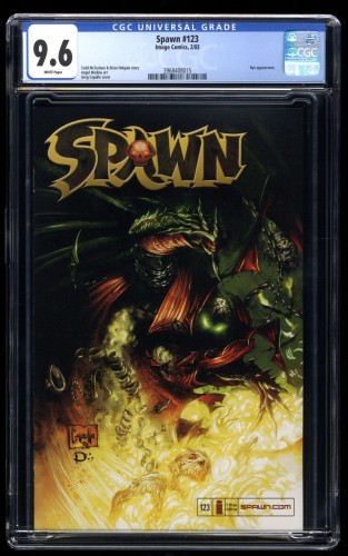 Spawn #123 CGC NM+ 9.6 White Pages NYX Appearance!