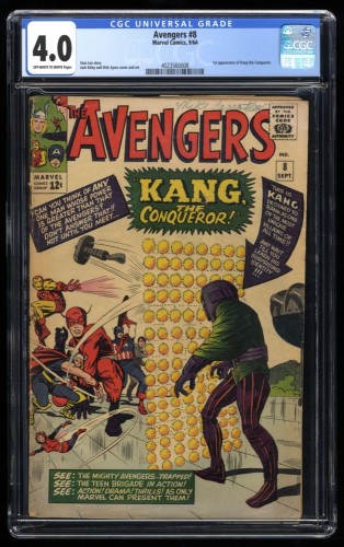 Avengers #8 CGC VG 4.0 Off White to White 1st Appearance Appearance Kang!
