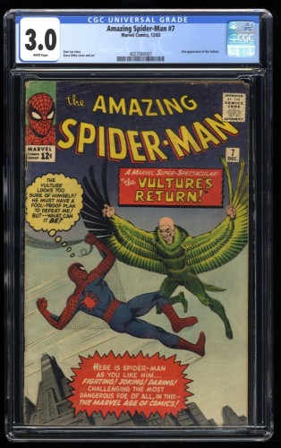 Amazing Spider-Man #7 CGC GD/VG 3.0 White Pages 2nd Appearance Vulture!