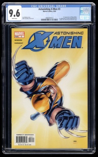 Astonishing X-Men #3 CGC NM+ 9.6 White Pages 1st Cameo Abigail Brand!