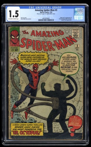 Amazing Spider-Man #3 CGC FA/GD 1.5 Off White to White 1st Doctor Octopus!