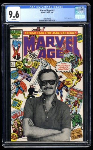 Marvel Age #41 CGC NM+ 9.6 White Pages Stan Lee Photo Cover!