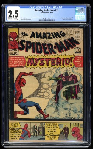 Amazing Spider-Man #13 CGC GD+ 2.5 Off White to White 1st Appearance Mysterio!