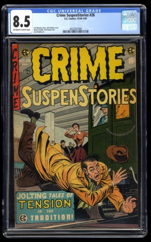 Crime Suspenstories #26 CGC VF+ 8.5 High Grade! EC Classic Jack Kamen Cover!