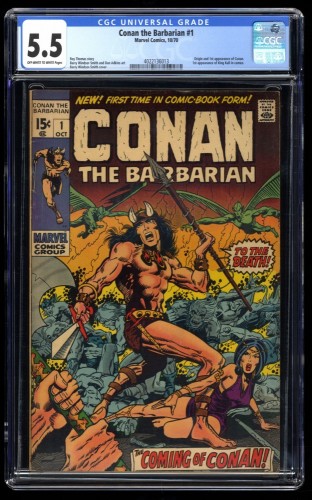 Conan The Barbarian (1970) #1 CGC FN- 5.5 Origin and 1st Appearance!
