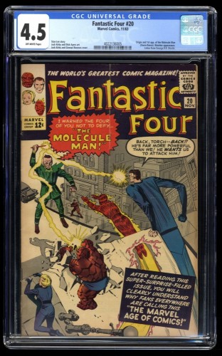 Fantastic Four #20 CGC VG+ 4.5 Off White 1st Appearance Molecule Man!