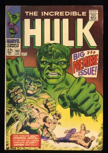 Incredible Hulk #102 FN- 5.5 Continued from Tales to Astonish #101!