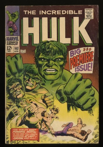 Incredible Hulk #102 VG+ 4.5 Continued from Tales to Astonish #101!