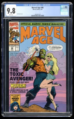 Marvel Age #98 CGC NM/M 9.8 White Pages 1st Appearance Toxic Avenger!