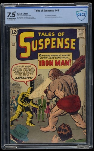 Tales Of Suspense #40 CBCS VF- 7.5 Off White to White 2nd Appearance Iron Man!