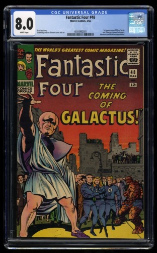 Fantastic Four #48 CGC VF 8.0 White Pages 1st Galactus Silver Surfer!