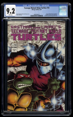 Teenage Mutant Ninja Turtles #10 CGC NM- 9.2 White Pages Shredder Casey Jones!