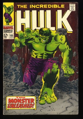 Incredible Hulk #105 VG+ 4.5 1st Appearance Missing Link!