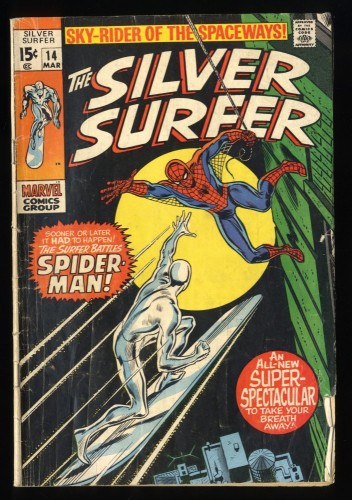 Silver Surfer #14 VG- 3.5 Spider-Man Appearance!