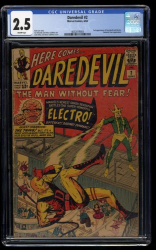 Daredevil #2 CGC GD+ 2.5 2nd Appearance Daredevil and Electro! Fantastic Four!