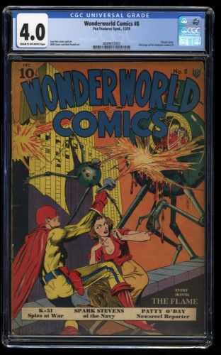 Wonderworld Comics #8 CGC VG 4.0 Lou Fine Classic Cover Scarce!