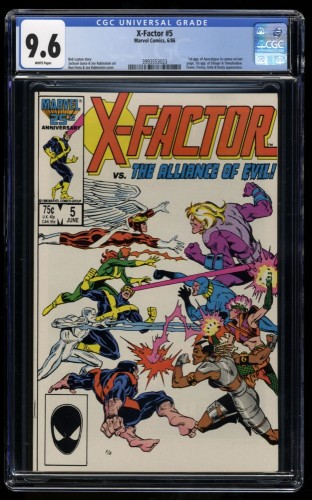 X-Factor (1986) #5 CGC NM+ 9.6 White Pages 1st Apocalypse Cameo!