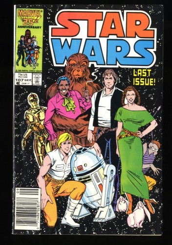 Star Wars #107 FN/VF 7.0 Newsstand Variant Last Issue!