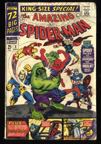 Amazing Spider-Man Annual #3 VG- 3.5 Iron Man Captain America Hulk!