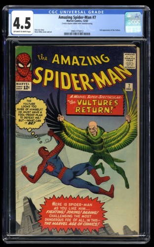 Amazing Spider-Man #7 CGC VG+ 4.5 Off White to White 2nd Appearance Vulture!