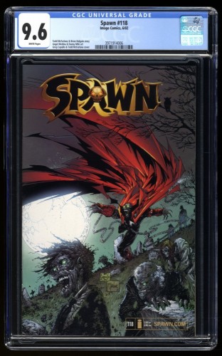Spawn #118 CGC NM+ 9.6 White Pages Capullo and McFarlane Cover!