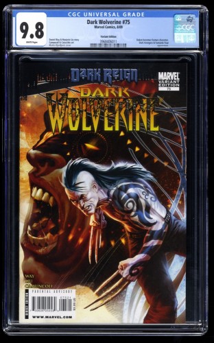 Wolverine #75 CGC NM/M 9.8 White Pages 1:15 Djurdjevic Variant Dark