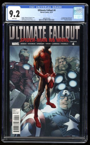 Ultimate Fallout (2011) #4 CGC NM- 9.2 White Pages 1st Print 1st Miles Morales!