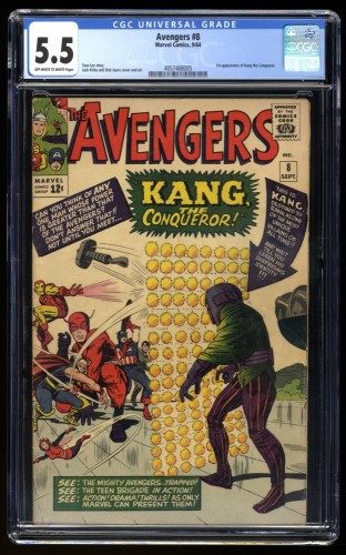 Avengers #8 CGC FN- 5.5 Off White to White 1st Appearance Appearance Kang!