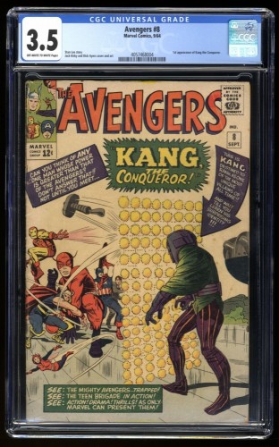 Avengers #8 CGC VG- 3.5 Off White to White 1st Appearance Appearance Kang!