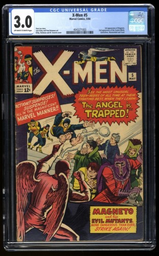 X-Men #5 CGC GD/VG 3.0 Off White to White 3rd Magneto! 2nd Scarlet Witch!