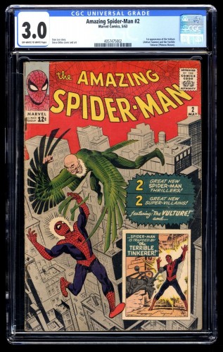 Amazing Spider-Man #2 CGC GD/VG 3.0 Off White to White 1st Vulture!