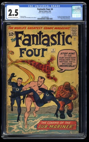 Fantastic Four #4 CGC GD+ 2.5 Off White to White 1st Silver Age Sub-Mariner!