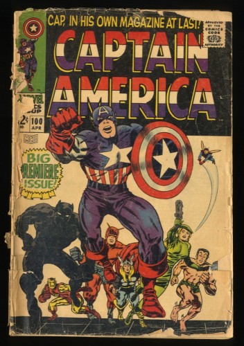 Cover Scan: Captain America #100 Fair 1.0 1st Issue! Black Panther Appearance! - Item ID #185884